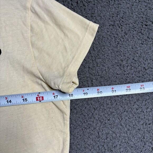 Y2K Ed Hardy Yellow Graphic T Shirt Cropped Top Womens Large - Picture 7 of 11